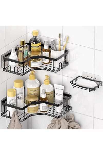 ALMEKAQUZ Corner Shower Caddy, No Drilling Shower Organizer Corner Shelf for ...
