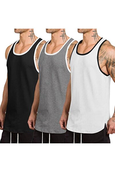COOFANDY Men's 3 Pack Quick Dry Workout Tank Top Gym Muscle Tee Fitness Bodyb...