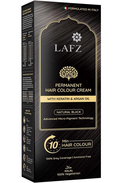LAFZ 10 min Halal hair color, 100% Grey Coverage, No Ammonia & Water Permeabl...