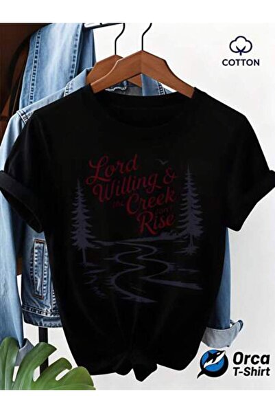 NOURAM Lord Willing The Creek Don't Rise, Women's Forest River Design With Te...