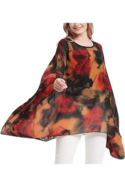 GENERAL Wiiiwish Women's Loose Solid Long Batwing Sheer Chiffon Caftan Wrap P...