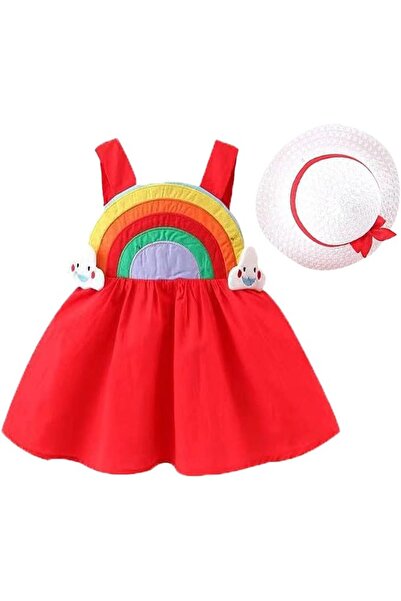 XINHUIDALSQ Baby Girl One-Piece Floral Dress with Lace Straw Hat Princess 2PC...