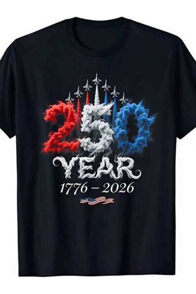 9JY Men's Summer Outfits, 250 Year 1776-2026 Patriotic Smoke Jet Funny Vintag...