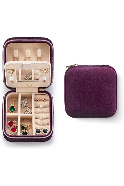 GENERAL ZPROW Plush Velvet Travel Jewelry Case, Organizer, Box, Small Case fo...