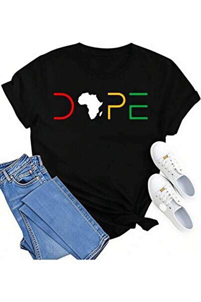 23ERVA Summer Outfit Women, Dope Africa Map Funny Vintage T-Shirt, Loose And ...