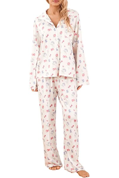 Yuemengxuan Women Fruit Printing Pajamas Lounge Set 2 Piece Casual Outfits Se...