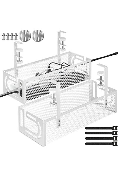 GENERAL Under Desk Cable Management Tray, 15.7'' No Drill Steel Desk Cable Or...
