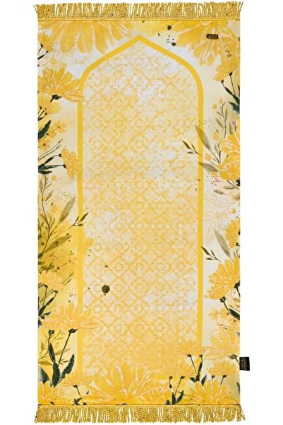 Hilalful Golden Tassel Yellow Prayer Mat | Muslim Pray Rug for Women | Water ...