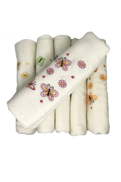 Mariposa Secret Bulteks Embroidered Velvet Pattern 5 Towel 30X50