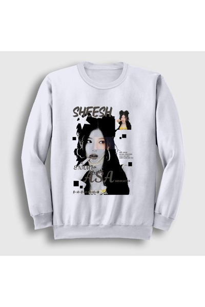 Presmono Unisex White Enami Asa Sheesh K-Pop Babymonster Sweatshirt 619778Tt