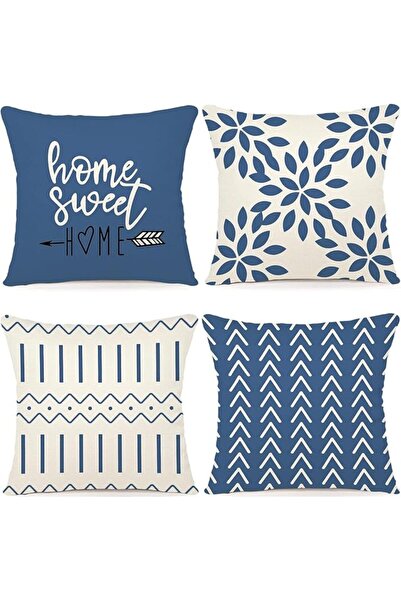 Tazweeq 4 Pack Linen Pillow Covers, Black Decorative Throw Pillow Case | Invi...