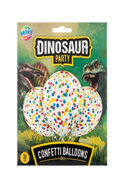 MC Micostore Dino balloons 30 cm confetti 6pcs/set