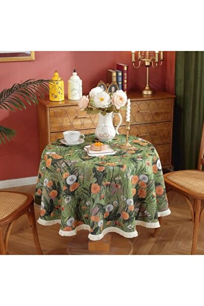 AZONEE Vintage Table Runner, Dandelion Designed Table Cover, Cotton Fabrics C...