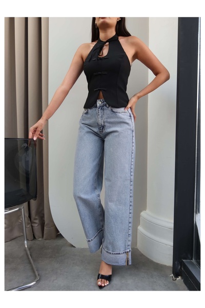 ESRAHELVACI Wide Leg Curled Jeans