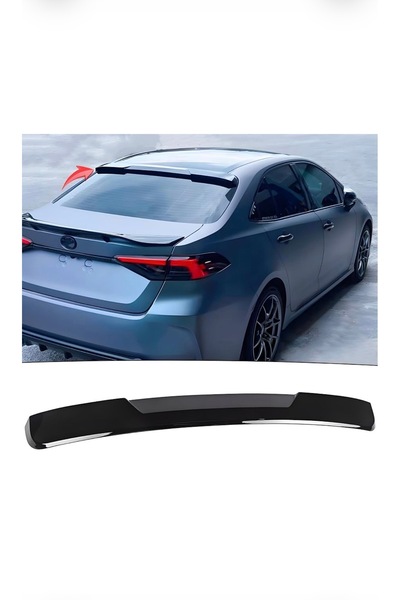 Harphour Toyota Corolla 2019+ Cam Üstü Spoiler Pianoblack İTHAL Abs Plastik A...