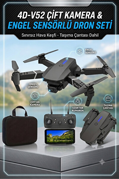 4DRC 4D-V52 ÇİFT KAMERALI ENGEL SENSÖRLÜ TAŞIMA ÇANTALI KAMERALI DRONE