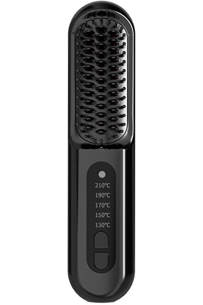 AZONEE Cordless Hair Straightener Brush, Portable Mini Straightening Brush fo...