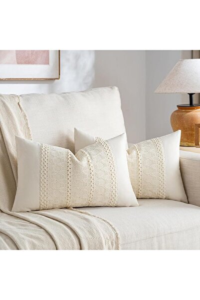 Fancy Homi Set of 2 Dusty Blue Vintage Lumbar Decorative Throw Pillow Covers ...