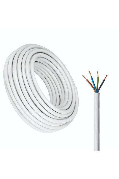 Duravel 4-Core Electrical Cable, White PVC Insulated Power Wire, Flexible Cop...
