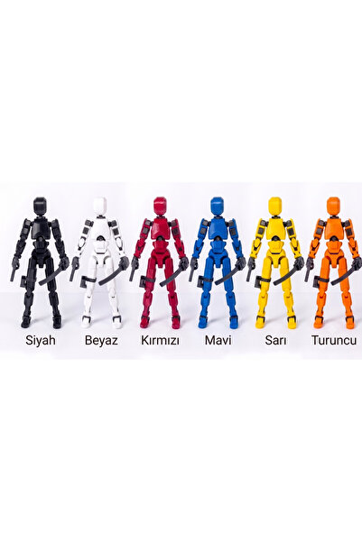 Atılgan 3D 3'lü Kişiselleştirilebilir Robot Figür Seti - Hareketli Eklemli Dummy