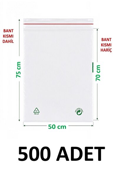 MTKardeşler 500 Pcs 50X70+5 cm Transparent Green Recyclable Adhesive Large Ny...