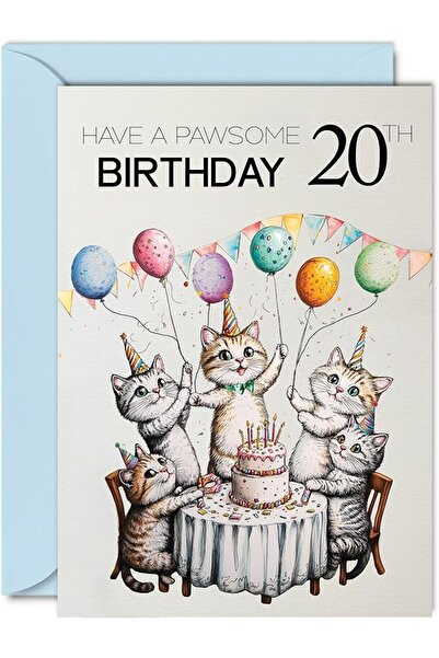 GENERAL Daughter in Law Birthday Card - Pawsome Party Cats Balloons - Happy B...