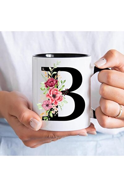 Generic Personalized Initial Mug Letter,Coffee Mugs with Flowers Alphabet,Mug...
