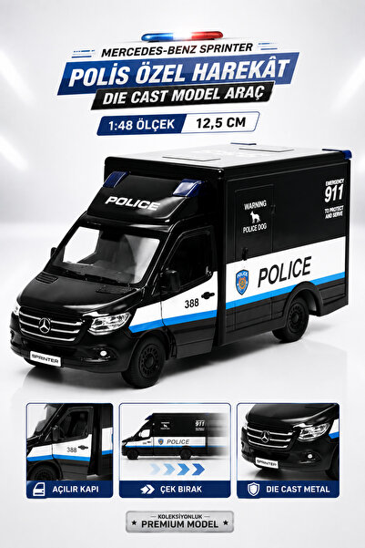 YILDIRIM OYUNCAK Die Cast Mercedes Benz Sprinter Polis Özel Harekat Model Ara...