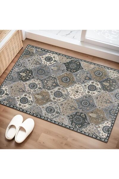 DURKU Boho Rugs,Non-Slip Washable Small Area Rug, Low Pile Accent Carpet for ...