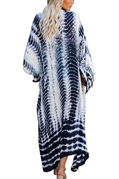 YouKD Summer Long Kaftan Dress Bohemian Roomy Beach Robe Cover Up Plus Size D...