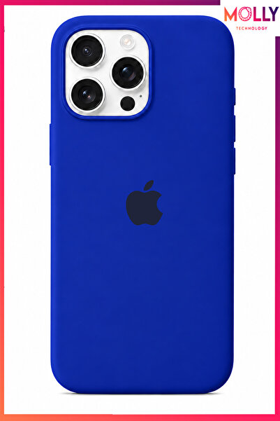 Molly iPhone 15 PRO İçin Saks Mavisi Lansman Soft İçi Kadife Silikon Kılıf