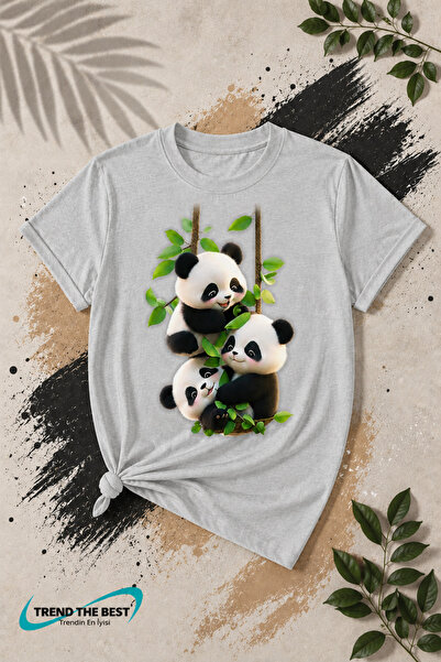 TREND THE BEST Trendin En İyisi Summer Triple Sweet Panda Printed Unisex Girl...