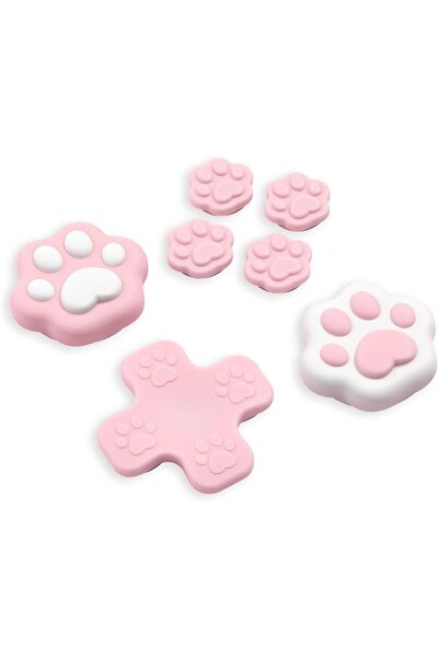 GENERAL GeekShare Silicone Cross D-Pad Button Caps Set Joystick Cover, Cat Pa...