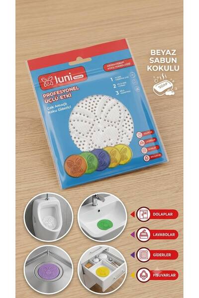 Lunihome Beyaz Sabun Kokusu Lavabo Banyo Dolap Gider Pisuvar Süzgeci Beyaz Sabunlu Koku Giderici
