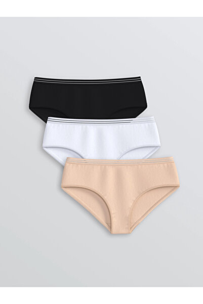 LC Waikiki Lcw Dream Black Striped Hipster Panties 3-Pack