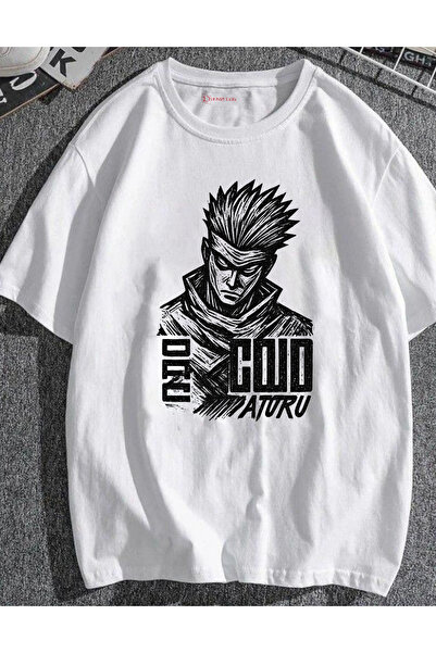 dompulerimoda Gojo Printed Oversize Unisex White T-Shirt