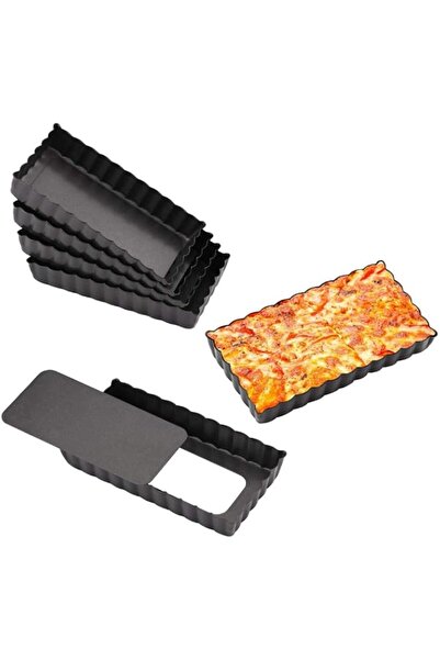 Generic Mini Tart Pan Set of 4 Rectangular Non-Stick 4 Inch Quiche Pan Loose ...