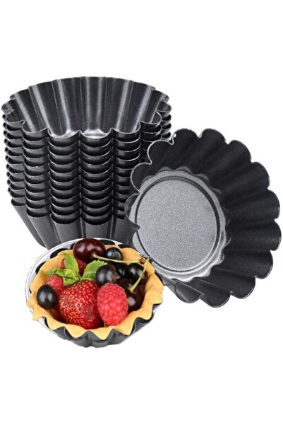 Generic Pack of 14 Egg Cake Moulds, Non-Stick Tartelette Moulds, Reusable Tar...