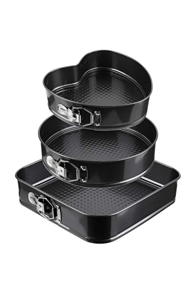 Generic FEELINGS Baking Pan 3PCS Non-Stick Set – Square, Heart & Round Cake M...