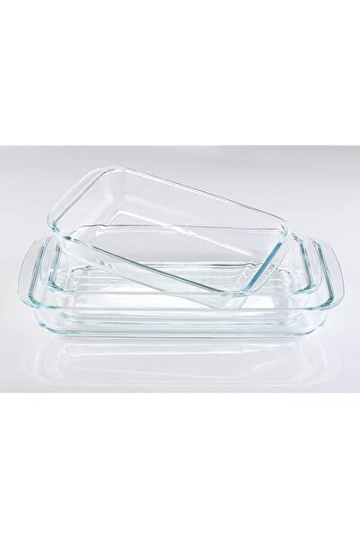 Generic Home Maker Premium 3-Piece Glass Rectangular Oven Baking Set, Turkish...