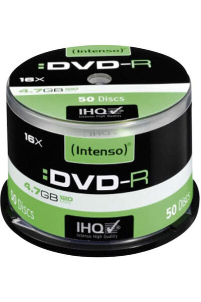 Intenso Εγγράψιμο DVD-R 16x 4.7GB Κουτί 50 τεμαχίων (Cake Box) Κωδικός: 4101155