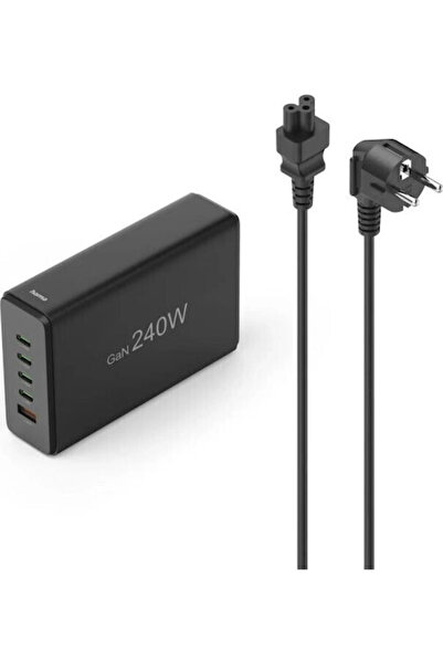 Hama Σταθμός Φόρτισης GaN με Θύρα USB-A και 4 Θύρες Εξόδου USB-C, Παροχή Ισχύ...