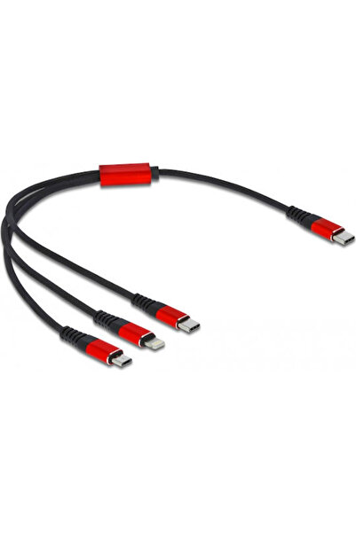 DELOCK Κανονικό καλώδιο USB σε Lightning / Type-C / micro USB 0,3μ 3Α (86710)