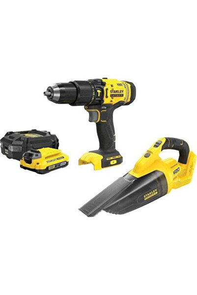 Stanley Σετ Δραπανοκατσάβιδο & Ηλεκτρική Σκούπα 18V με 1 Μπαταρία 2Ah