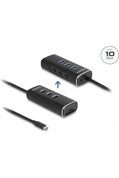 DELOCK Διανομέας USB με 10 θύρες USB 2.0 και σύνδεση USB-C Κωδικός: 64234