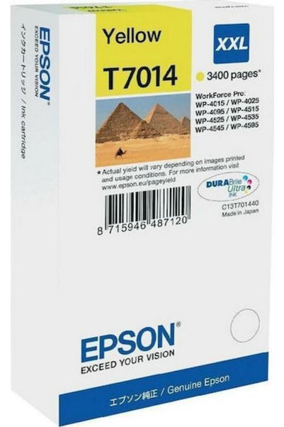EPSON T7014XXL Γνήσιο Μελάνι Εκτυπωτή InkJet Κίτρινο (C13T70144010)