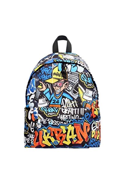 ELITECOMMERCEMARKET Ghiozdan Colorat cu Model Graffiti 32x14x42cm