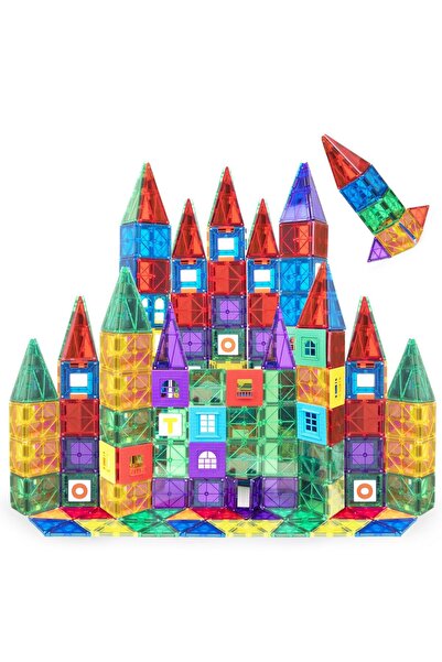 Playmags 100 Parça Manyetik Blok Set | 3+ Yaş Bebek ve Çocuklar için STEM Mon...