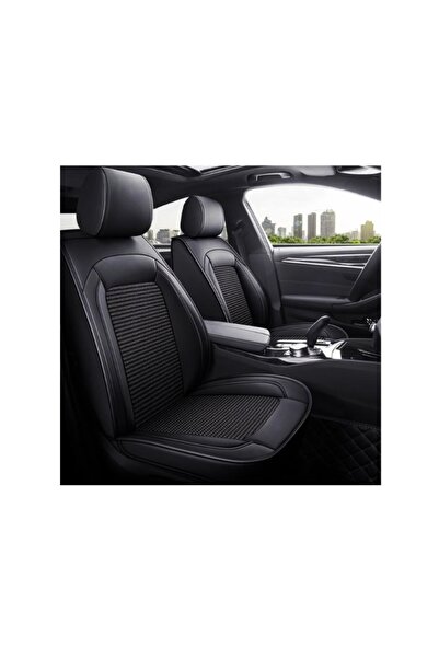 DELUXETUNING Set huse auto scaune universale de lux din piele cu textil, negr...