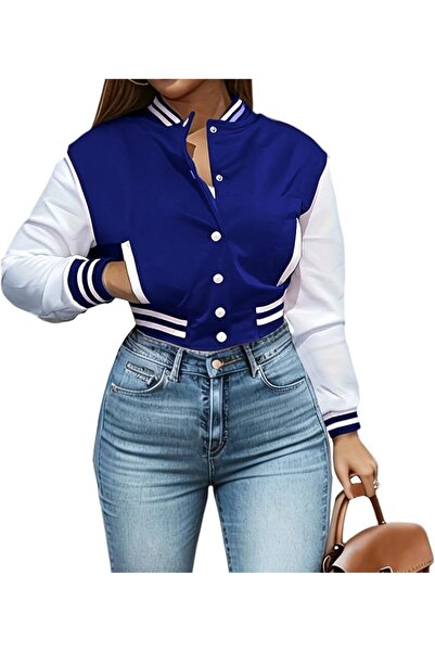 Generic Women's Casual Long Sleeve Baseball Football Jacket Casual Fall Long ...